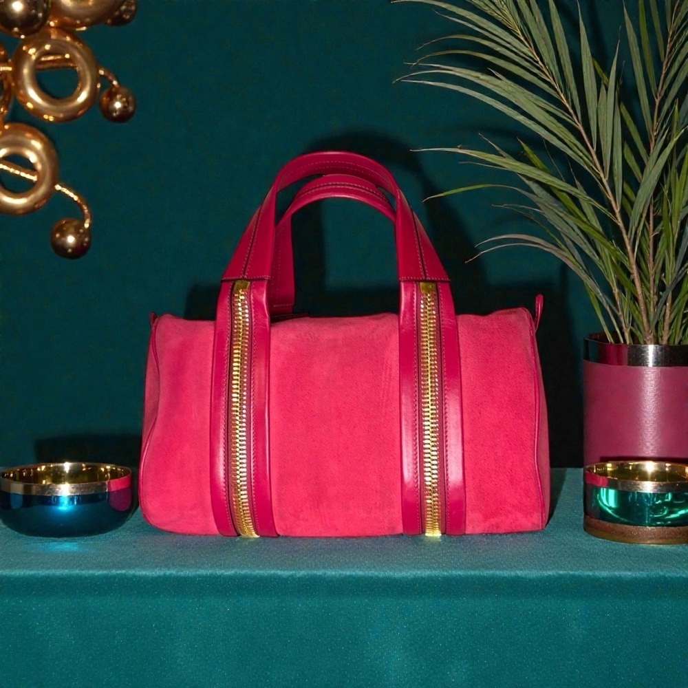 Tom Ford | Rare Suede Zip-Trim Duffel | Fuchsia Pink | 12” - Picture 2 of 16